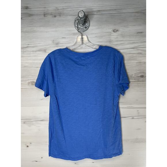 J.Crew Shirt Womens Medium Blue Vintage Cotton Slub Crewneck Short Sleeve Tee - Picture 7 of 7